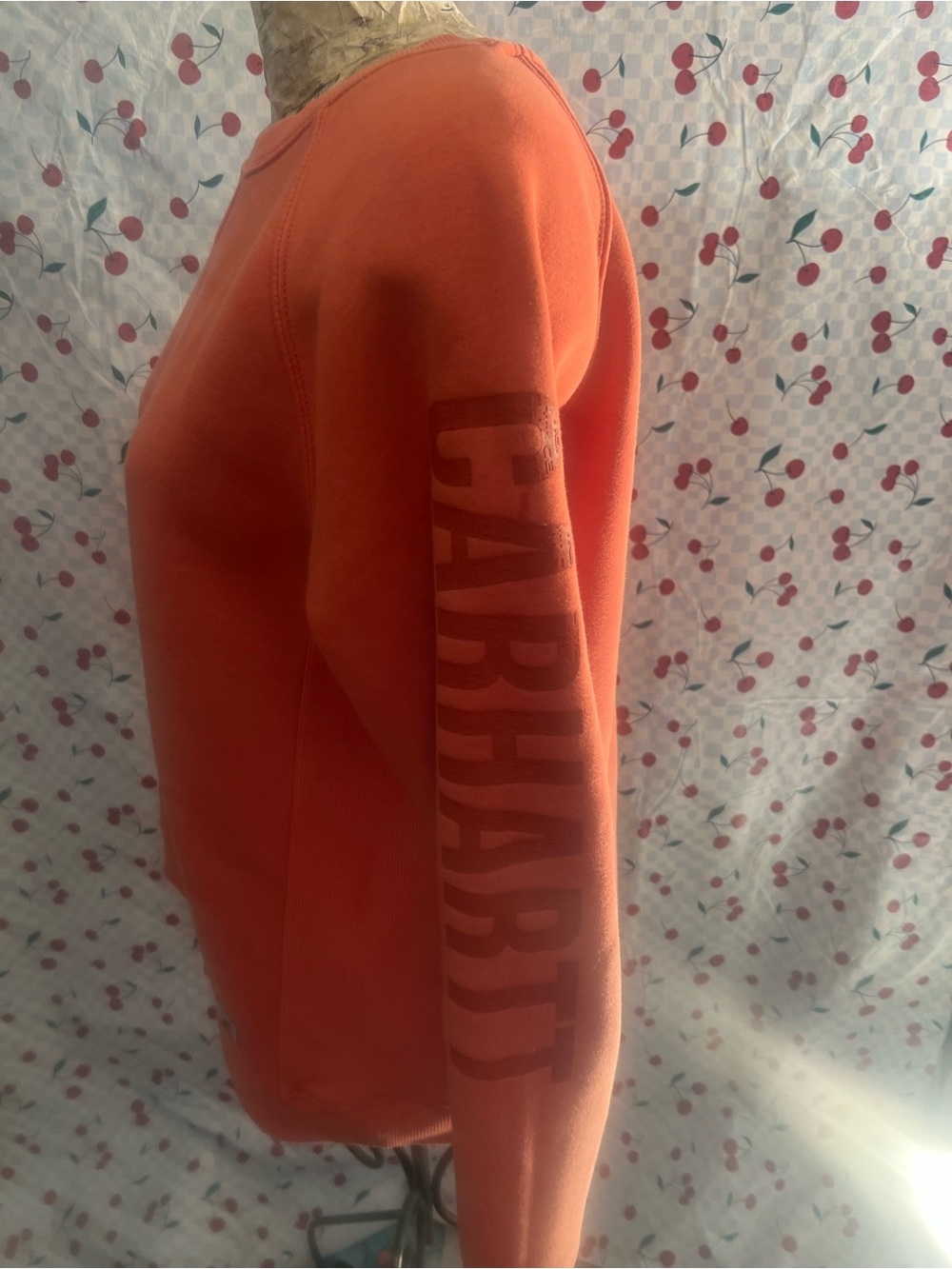 Carhartt Coral Women's Pullover Sweater with Sleeve Logo
